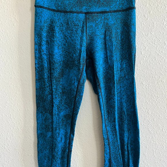 Lululemon Women's Wunder Under Pant III Leggings Luon Spray Jacquard Blue Size 4 - Picture 3 of 9